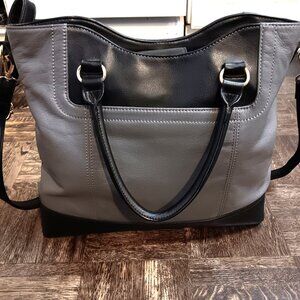 Naturalizer crossbody tote - genuine leather - large capacity - NWT - black grey